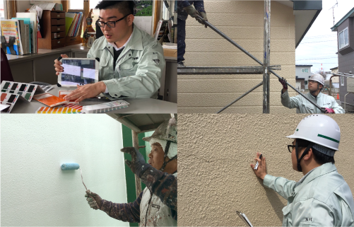 お見積もり・足場・塗装まで自社施工