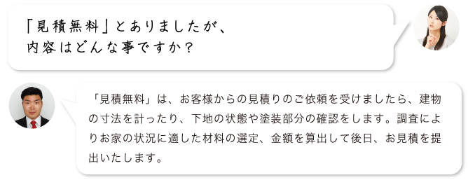 「見積無料」とありましたが、内容はどんな事ですか？