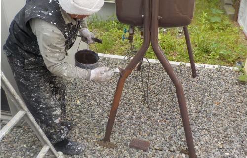 灯油タンクの塗装をサービス！